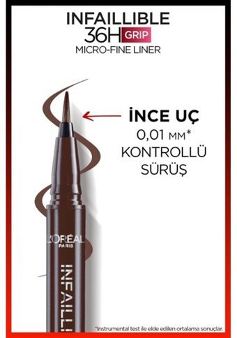 L'Oréal Paris Infaillible 36H Micro 02 Suya Dayanıklı Kahverengi Kalıcı İnce Uçlu Kalem Eyeliner