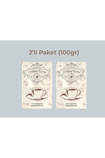 Kurukahveci Erdoğan Kıvrak Sade Orta Kavrulmuş Türk Kahvesi 2x100 gr