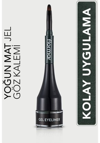 Flormar 004 Mat Yeşil İnce-Kalın Uçlu Fırça Jel Eyeliner