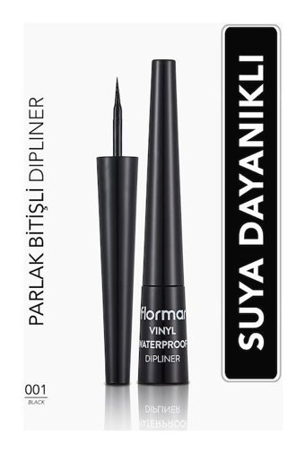 Flormar 001 Suya Dayanıklı Parlak Siyah Kalıcı İnce Uçlu Keçe Likit Eyeliner