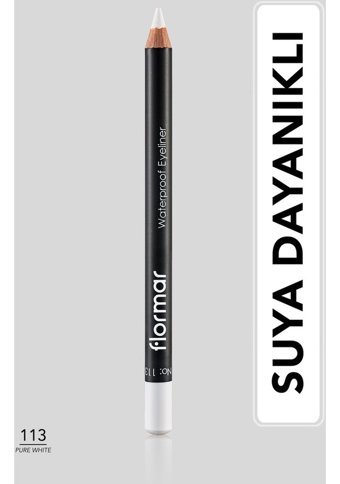 Flormar Kajal 113 Suya Dayanıklı Mat Pastel Beyaz Kalıcı Kalın Uçlu Kuru Kalem Eyeliner