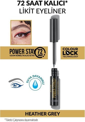 Avon Power Stay Suya Dayanıklı Gri Kalıcı İnce Uçlu Likit Eyeliner