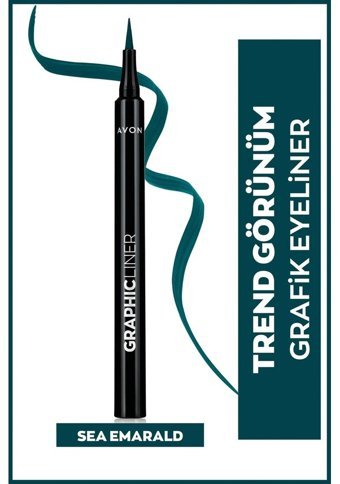 Avon Graphic Liner Mat Petrol Yeşili İnce Uçlu Keçe Likit Eyeliner