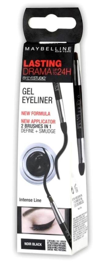 Maybelline New York Lasting Drama 24H Çift Taraflı Mat Siyah Kalıcı Kalın Uçlu Fırça Jel Eyeliner