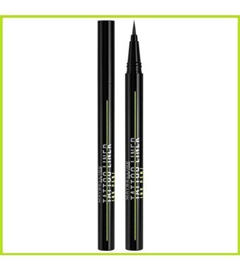 Maybelline New York Tattoo Suya Dayanıklı Mat Siyah İnce-Kalın Uçlu Keçe Likit Eyeliner