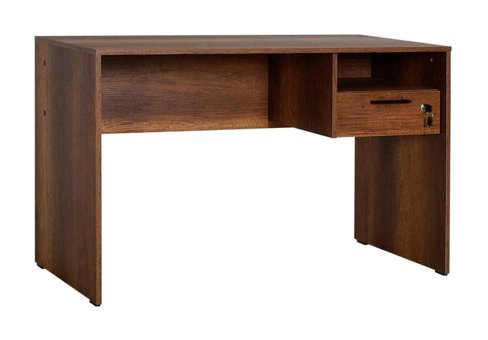 Adore Mobilya Concept Kitaplıklı Çekmeceli 75x60x120 cm Yonga Levha Gövdeli Koyu Ceviz Çalışma Masası