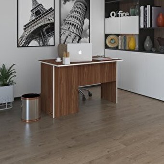 Kenzlife Dolaplı 75x80x140 cm Suntalam Gövdeli Koyu Ceviz Çalışma Masası