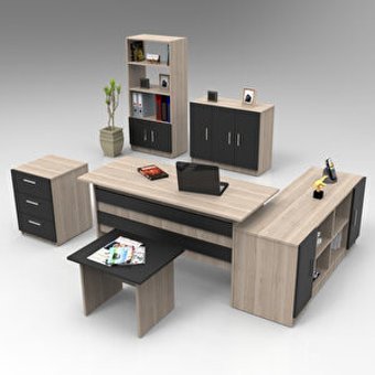 Robin Home Verona 73,8x60x140 cm Suntalam Gövdeli Meşe-Siyah Çalışma Masası