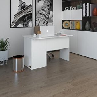 Kenzlife Dolaplı 75x80x140 cm Suntalam Gövdeli Beyaz Çalışma Masası