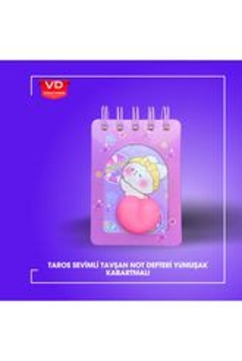 Vuslat Design Kalp A7 Çizgili Küçük Boy Mor Not Defteri