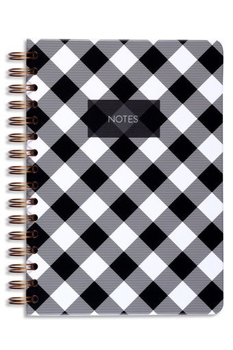 Matt Notebook Ekose A5 Çizgili Orta Boy Siyah Not Defteri