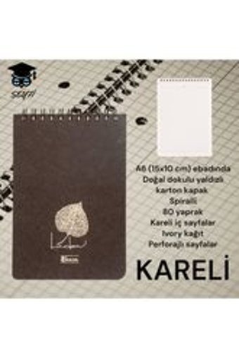 Seyfikirtasiye A6 Kareli Küçük Boy Kahverengi Not Defteri