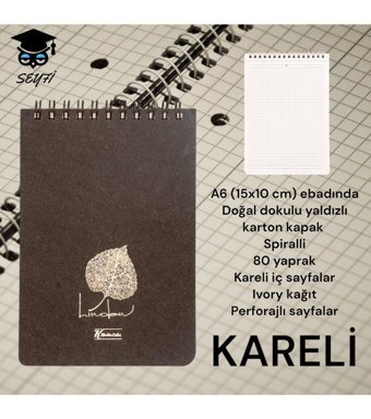 Seyfikirtasiye A6 Kareli Küçük Boy Kahverengi Not Defteri