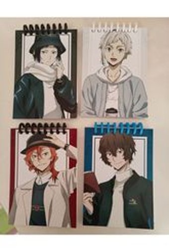 Kleeyiseviyorum Bungou Stray Dogs A6 Renkli Spiralli Küçük Boy Çok Renkli 4'lü Set Not Defteri