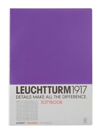 Leuchtturm1917 A4 Kareli Büyük Boy Mor Not Defteri