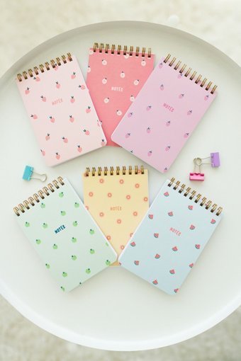 Matt Notebook Meyveler A6 Çizgili Spiralli Küçük Boy Çok Renkli 6'lı Set Not Defteri