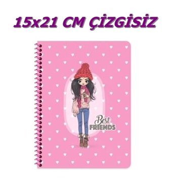 Keskin Color Best Friends B5 Çizgisiz Orta Boy Kırmızı Not Defteri