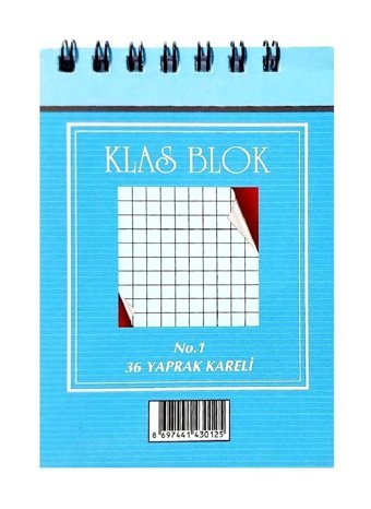 Klas A6 Kareli Küçük Boy Çok Renkli Not Defteri
