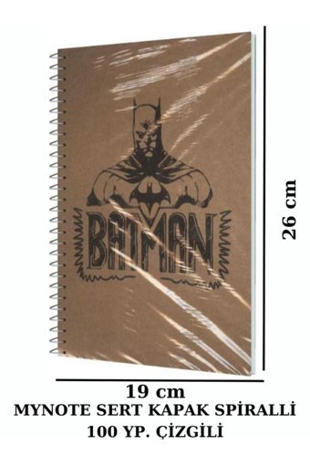 Mynote Batman B5 Çizgili Orta Boy Kahverengi Not Defteri