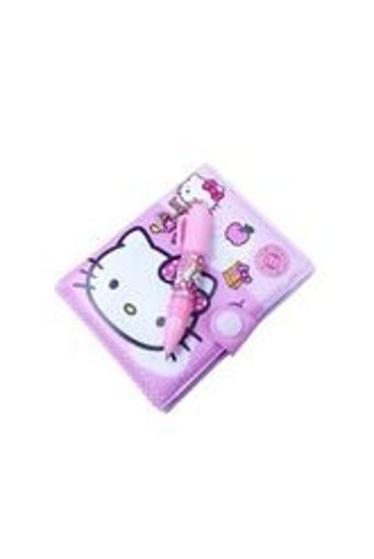 Zetmoda Hello Kitty Kalemli A7 Çizgili Çıtçıtlı Küçük Boy Pembe Set Not Defteri