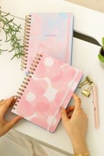 Matt Notebook A5 Kareli Spiralli Orta Boy Pembe 2'li Set Not Defteri