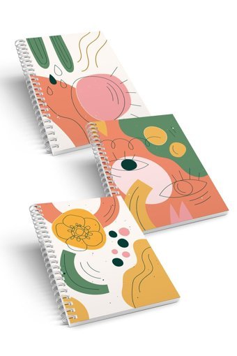 Conotes Summer Series A5 Çizgisiz Spiralli Orta Boy Pembe 3'lü Set Not Defteri