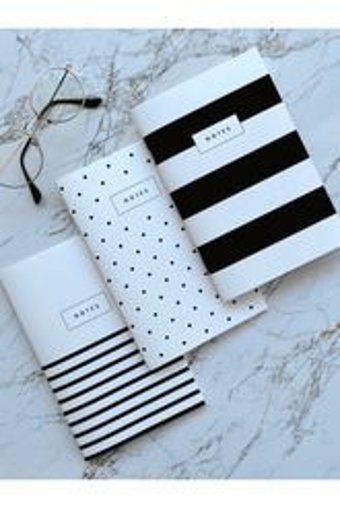 Juno Paper Juno A5 Çizgisiz Düz Orta Boy Siyah 3'lü Set Not Defteri