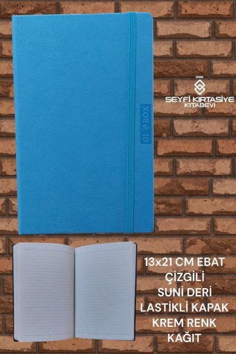 Seyfikirtasiye A5 Çizgili Orta Boy Mavi Not Defteri