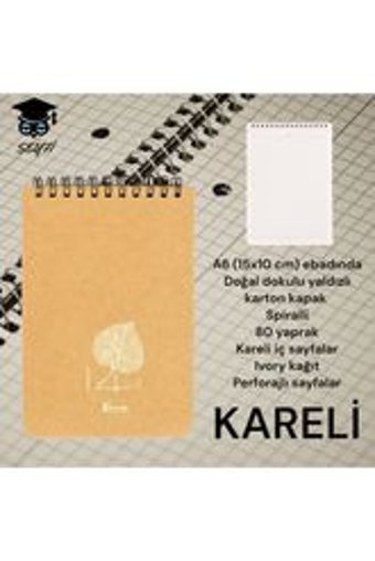Seyfikirtasiye A6 Kareli Küçük Boy Sarı Not Defteri