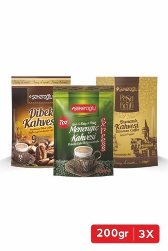 Şekeroğlu Geleneksel Karışık Orta Kavrulmuş Türk Kahvesi 3x200 gr