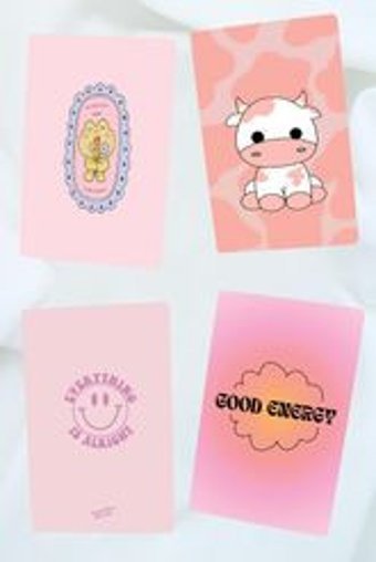 Anime Marketi Karışık Pinterest A5 Çizgisiz Düz Orta Boy Çok Renkli 4'lü Set Not Defteri