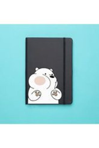 Mooodcase Ayıcık Desenli A5 Çizgili Orta Boy Siyah Not Defteri