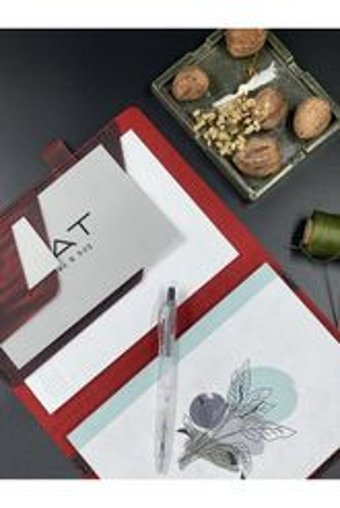 Mat Deri A5 Çizgisiz Orta Boy Kırmızı Not Defteri