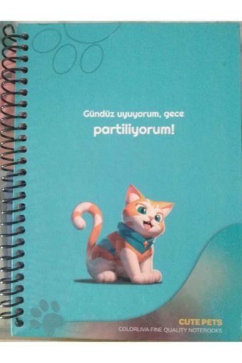 İleritoys Cute Pets A5 Kareli Orta Boy Yeşil Not Defteri