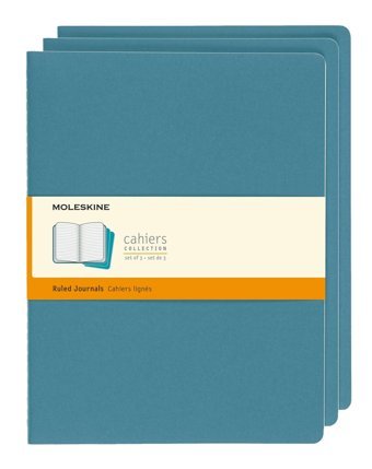 Moleskine Cahier A5 Çizgili Büyük Boy Mavi 3'lü Not Defteri