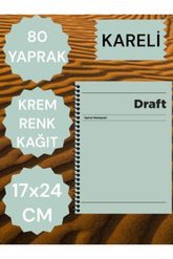 Seyfikirtasiye B5 Kareli Orta Boy Yeşil Not Defteri