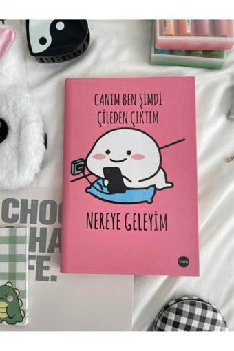 Planet Butik Canım Ben Şimdi Çileden Çıktım A5 Çizgisiz Büyük Boy Çok Renkli Not Defteri