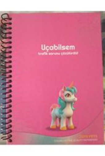 İleritoys Cute Pets A5 Çizgili Orta Boy Pembe Not Defteri
