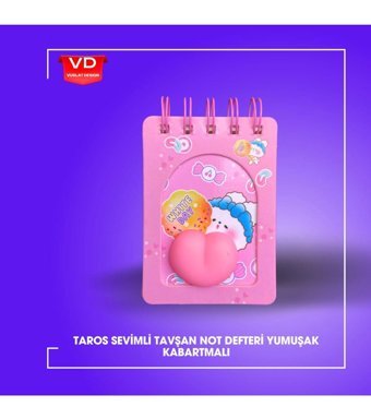 Vuslat Design Kalp A7 Çizgili Küçük Boy Pembe Not Defteri