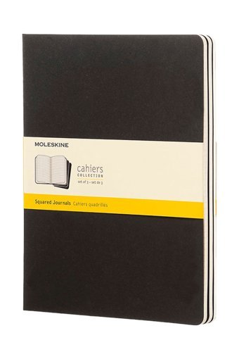 Moleskine Cahier A5 Kareli Büyük Boy Siyah 3'lü Not Defteri