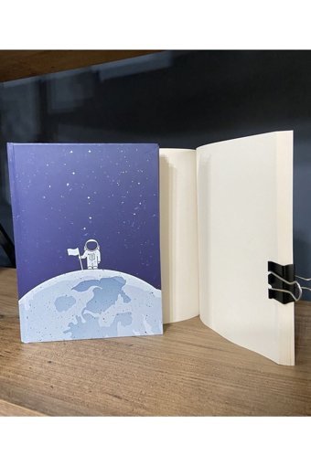 Yldz Astronot A5 Çizgisiz Orta Boy Mavi Not Defteri