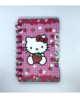 Kolpa Görkem Kore Hello Kitty A6 Çizgili Küçük Boy Çok Renkli Not Defteri