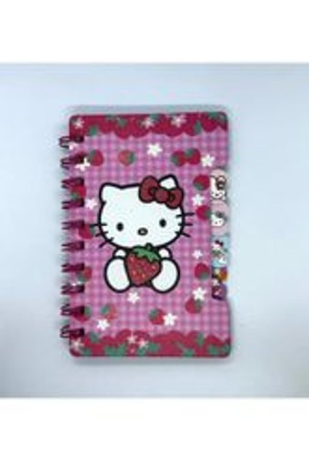 Kolpa Görkem Kore Hello Kitty A6 Çizgili Küçük Boy Çok Renkli Not Defteri
