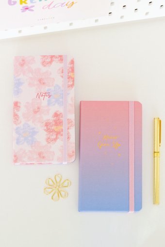 Matt Notebook Kalemli A6 Çizgili Lastikli Küçük Boy Pembe 2'li Set Not Defteri