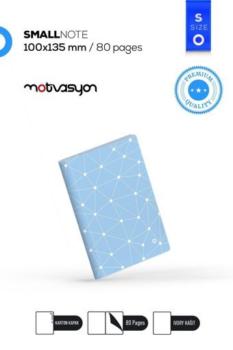 Motivasyon Yayınları Geo A5 Çizgisiz Orta Boy Mavi Not Defteri