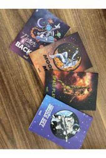 Kalici Egitim Emel Hoca Astronot A6 Çizgisiz Küçük Boy Çok Renkli 4'lü Not Defteri
