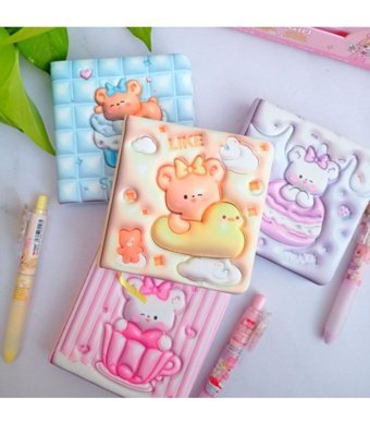 Gifttime Ayıcık A5 Renkli Orta Boy Çok Renkli Not Defteri