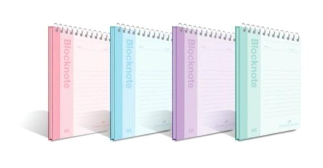 Faber Castell A5 Kareli Spiralli Orta Boy Mavi 4'lü Set Not Defteri