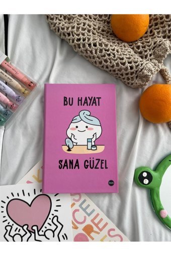Planet Butik Bu Hayat Sana Güzel A5 Çizgisiz Büyük Boy Çok Renkli Not Defteri