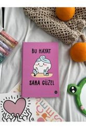 Planet Butik Bu Hayat Sana Güzel A5 Çizgisiz Büyük Boy Çok Renkli Not Defteri